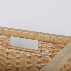 Nature color square wicker home storage basket split willow shelf basket