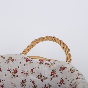 Nature woven lined wicker storage basket willow hamper storage basket with handle