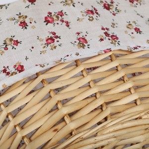 Nature woven lined wicker storage basket willow hamper storage basket with handle