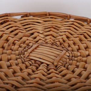 Set of 3 durable round shape lined wicker storage baskets