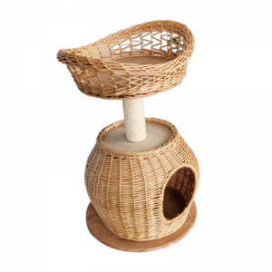 China Manufacturer Wholesale 2 Layer Wicker Cat House Cat Play Tree Cat Bed