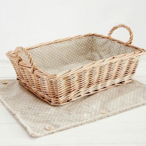 Nature Wicker Bread Basket With Fabric Lid