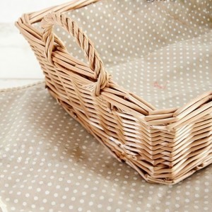 Nature Wicker Bread Basket With Fabric Lid