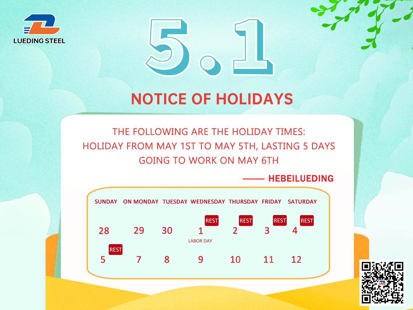 May Day Labor Day Holiday Notice