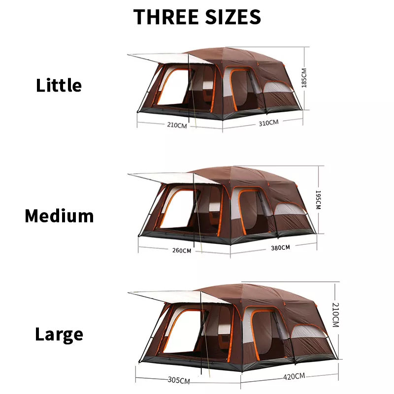 Lulusky Two Room Extra Large Outdoor Camping Tents 4 8 Persons Waterproof Outdoor Family Luxury Big Camping Tent