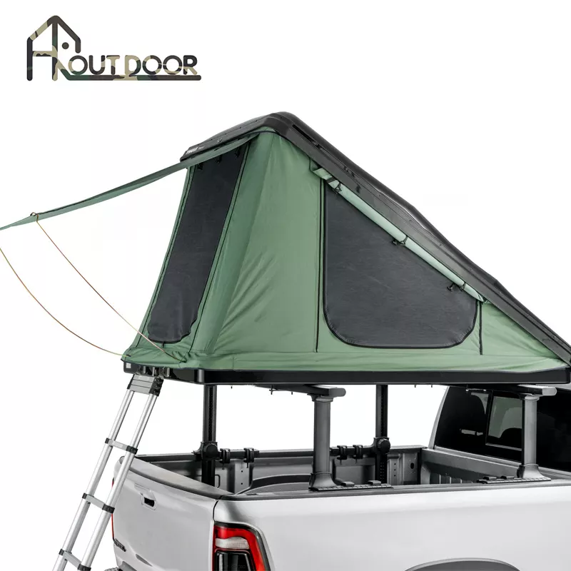 Lulusky New Style Aluminum Hard Shell Roof Top Tent Double Layer Outdoor Canvas Folding Camping Roof Top Tent