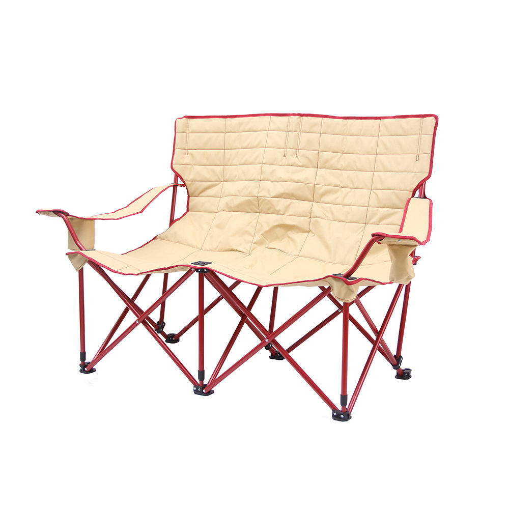 Lulusky Factory Custom Loveseat Folding Double Seat Camping Chair Beach Chair for Bad Back SRY001