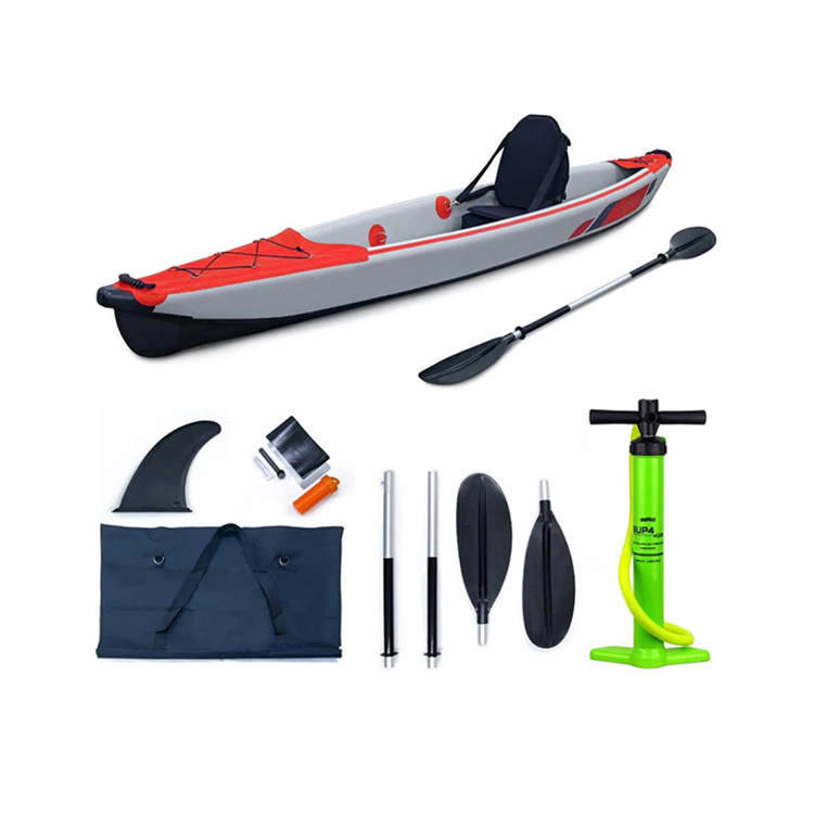 New trend customized kayak PHT-01 inflatable 1 person fishing kayak with foot rest