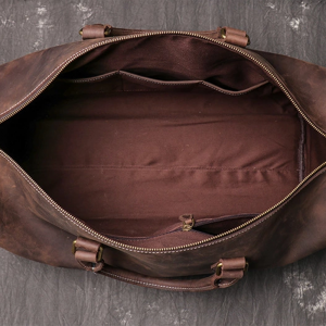 Duffle Bag for Men Made of Vintage Crazy Horse Leather