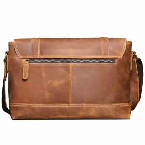 Crazy Horse Leather Sling Bag ສໍາລັບຜູ້ຊາຍ Vintage