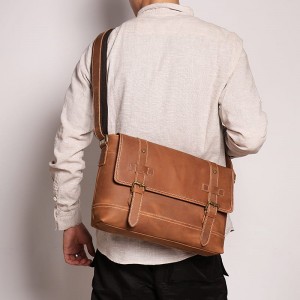 Çanta me hobe lëkure e çmendur për meshkuj Vintage