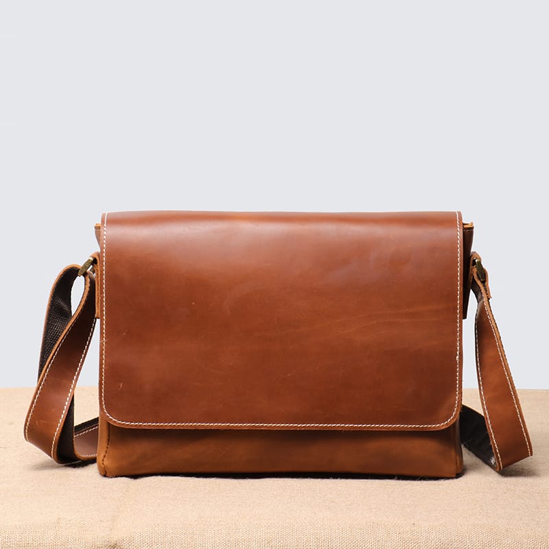 Vintage Sling Bag for Men Made of Crazy Horse Leather Featured Image