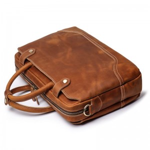 Leather Laptop Bag for Men Vintage Made of Crazy Horse Leather