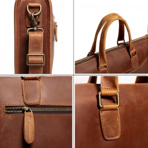 Leather Briefcase ສໍາລັບຜູ້ຊາຍ Vintage Bag
