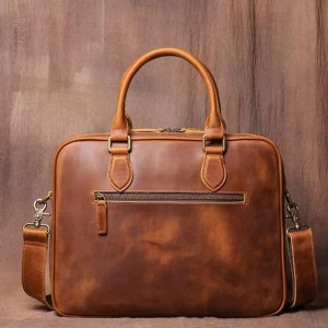 Vintage Bag Leather Briefcase bakeng sa Banna