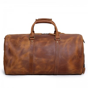 Vintage Duffle Bag for Men Made of Crazy Horse Leather