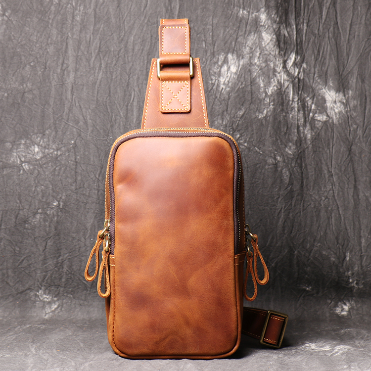 Vintage Crossbody Bag for Men Made of Crazy Horse Leather Featured Image