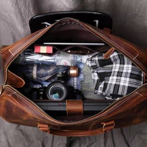 Leder-Reisetasche, großes Fassungsvermögen, Weekender