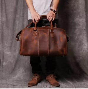 Leather Duffle Bag Large Capacity Weekender