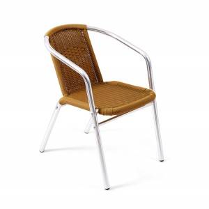 Alum. Outdoor garden wicker Arm Chair