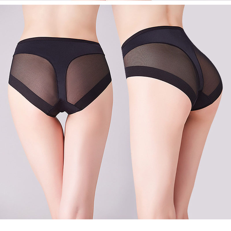 Ice Silk Sexy Panties Mid-Waist Plus Size For Postpartum BLK0093 Featured Image