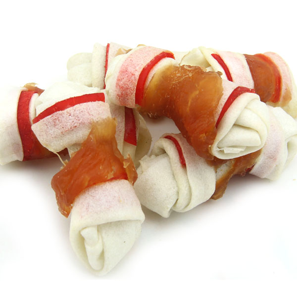 Chinese Professional Dog Food Price - LSC-50 (2)Red Rawhide Knot Twined by Chicken – Luscious