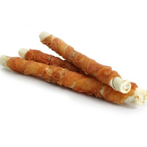 100% Original Dried Pet Snacks - LSC-65 28cm rawhide stick wrapped with chicken – Luscious