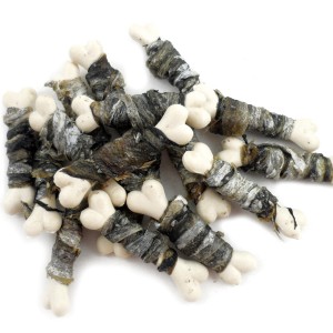 LSF-07 White Calcium Bone Twined by Fish Skin Dog Treats Wholesale