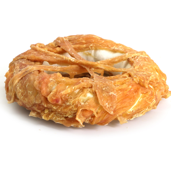 China Gold Supplier for Chicken Dental Care Chews - LSC-66 17cm Rawhide Donut Wrapped with Chicken – Luscious