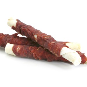 Chinese wholesale Wholesale Pet Snacks - LSD-16 17cm 17cm rawhide stick wrapped with duck – Luscious