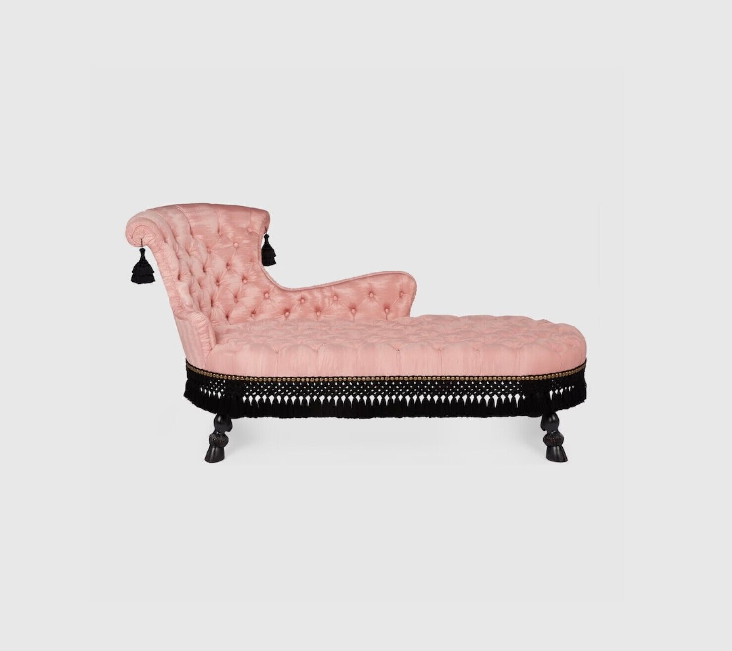 Furniture quilted moiré chaise longue
