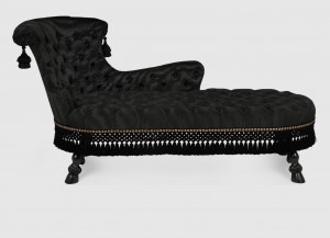 Furniture quilted moiré chaise longue