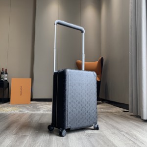 Horizon 55 luggage case is Taurillon leather embossed with iconic Monogram patterns