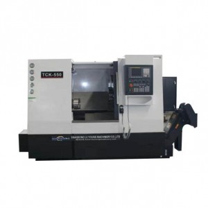 TCK550 China slant type cnc lathe with milling with manual tail stock