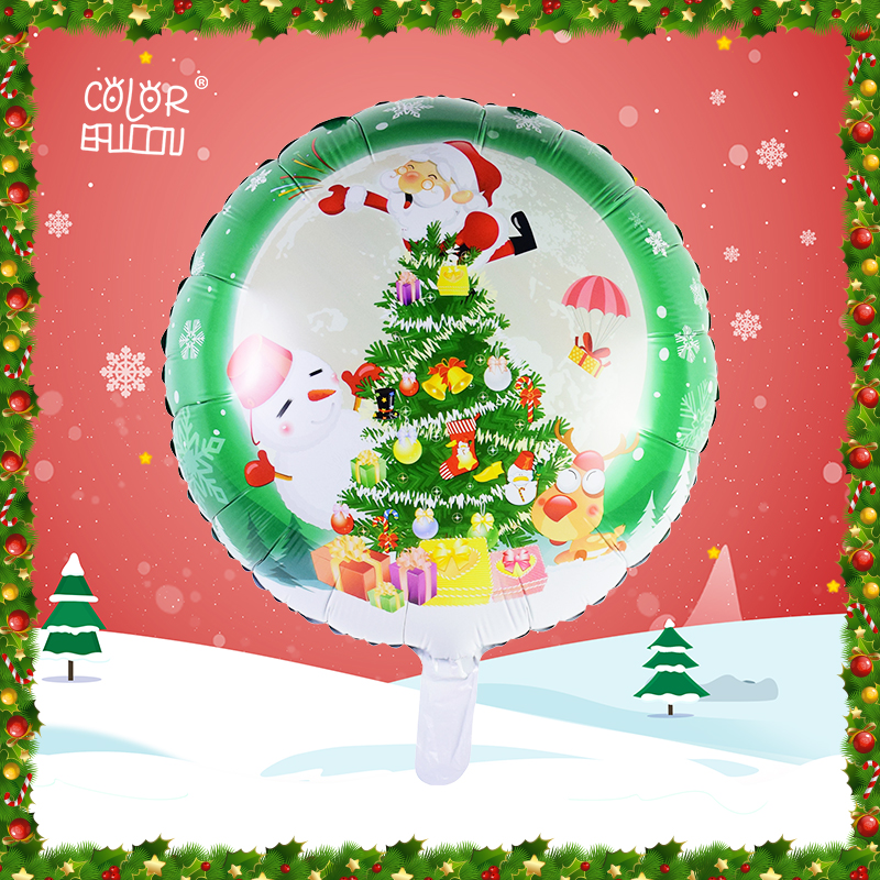YY-F0845 18″ Round shape Popular Christmas tree foil balloon