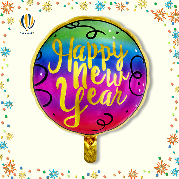 F0563 18″ Round Shape Happy New Year Foil Balloon