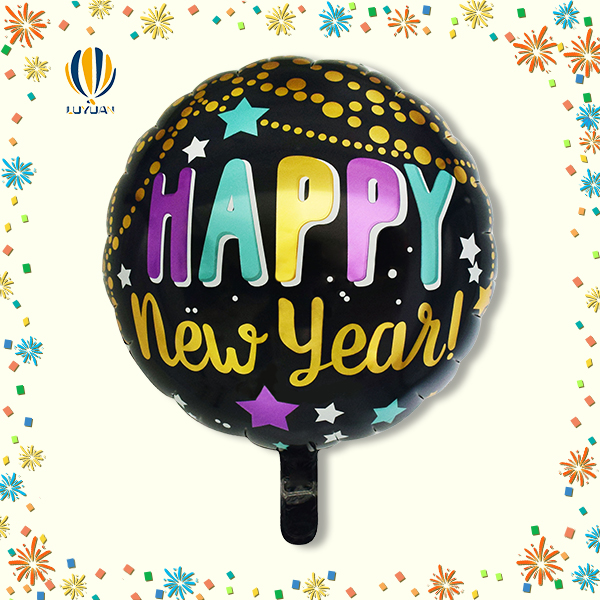 F0564 18″ Round Shape Happy New Year Foil Balloon