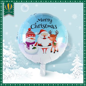 Factory source Tea Party Decorations - 18″ Round shape Christmas snow foil balloon –  Lvyuan