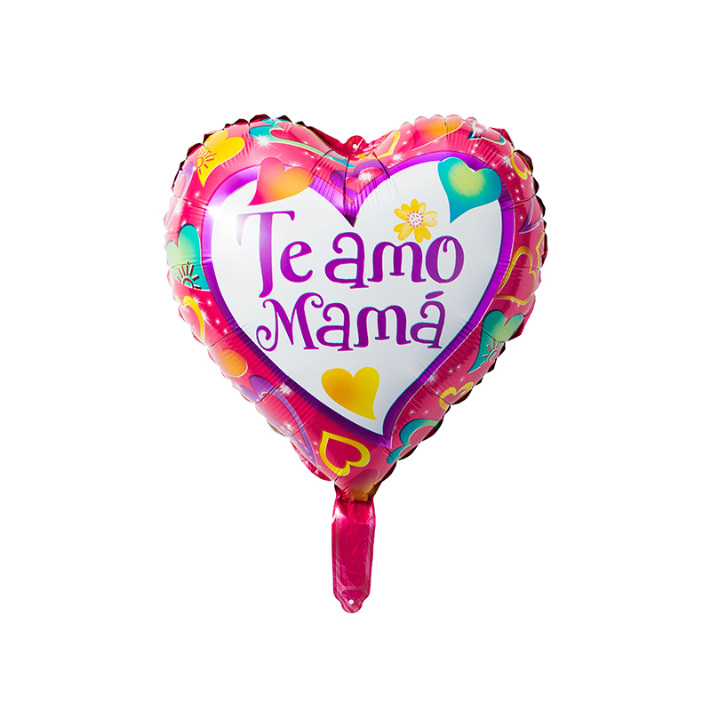 Quality Inspection for Self Inflating Balloon - 18″ heart shape Foil balloon Teamo Mama colorful heart –  Lvyuan