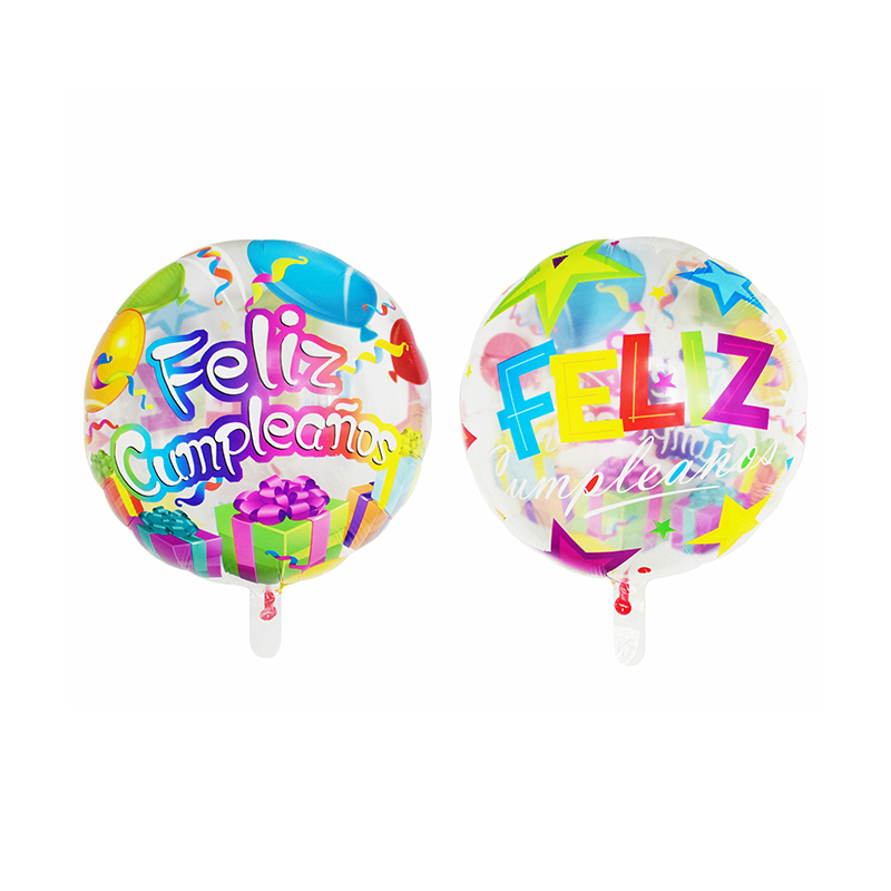 2022 Good Quality Party Balloons - 18″ Round Feliz Cumpleaños With Star Transparent Foil Balloon –  Lvyuan