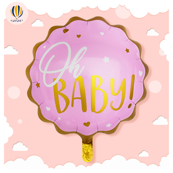 YY-F0582 22″ Super Shape Baby Girl With Heart Flower Foil Balloon