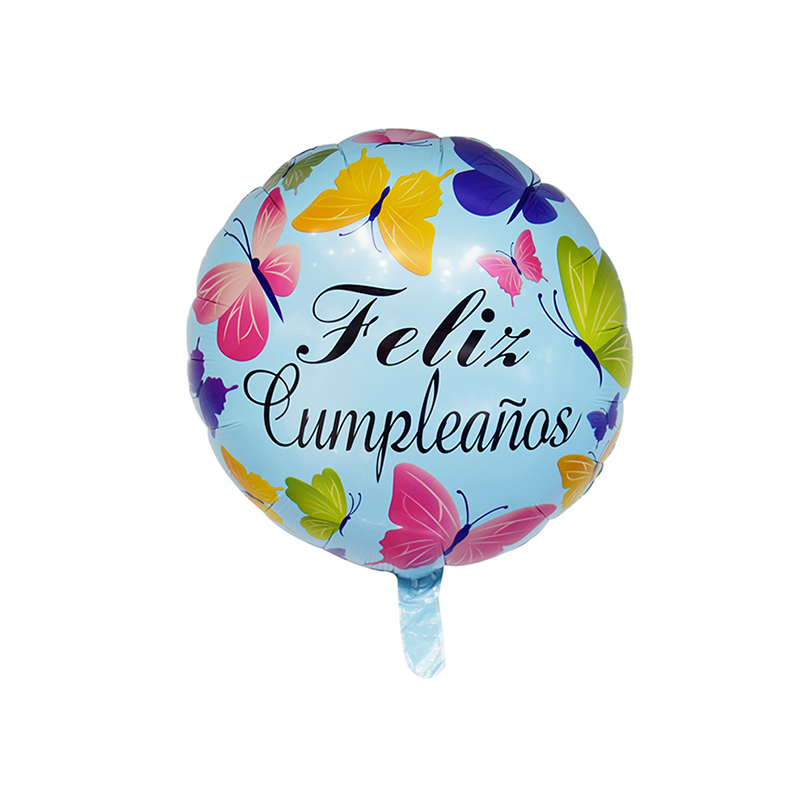 Trending Products Gender Balloons - 18″ Round Shape Feliz Cumpleaños With Butterflies Foil Balloon –  Lvyuan