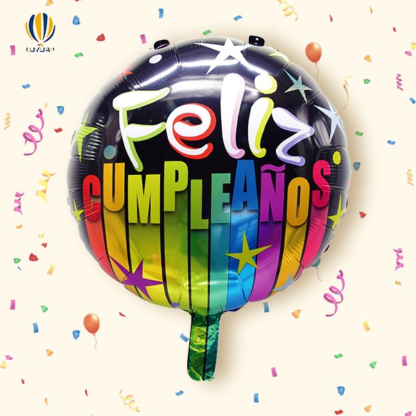 YY-F0733 18″ Round Shape Feliz Cumpleaños With Note Foil Balloon