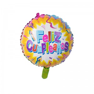 Top Suppliers Balloons Deflated - 18″ Round Shape Feliz Cumpleaños With Candle Foil Balloon –  Lvyuan