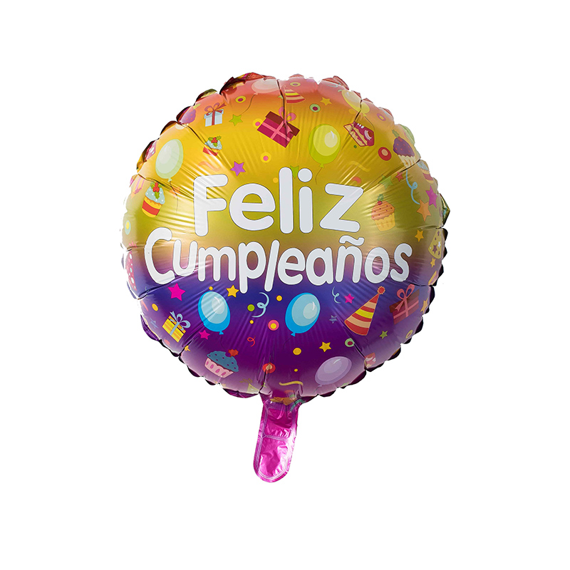 Good quality Balloon Backdrop - 18″ Round Shape Feliz Cumpleaños With Gradient Balloon Foil Balloon –  Lvyuan