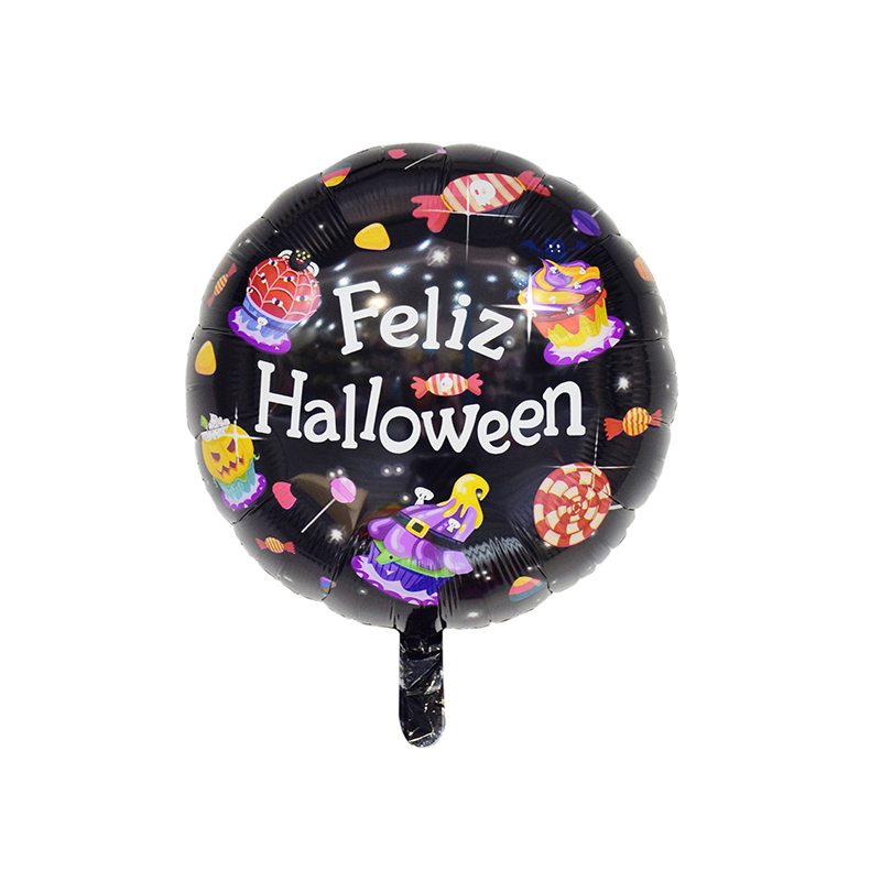 Quality Inspection for Self Inflating Balloon - 18″ Round Spanish Feliz Halloween candy Party Decoration foil balloon –  Lvyuan
