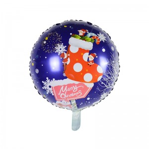 Factory source Tea Party Decorations - 18” Round shape Popular Christmas Stockings foil balloon –  Lvyuan
