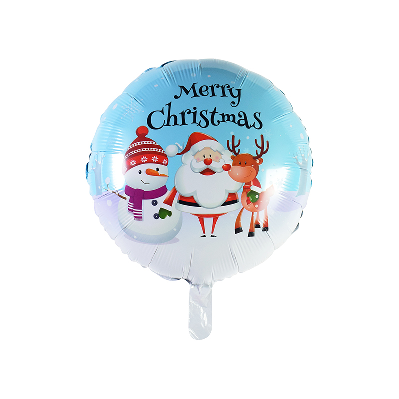 Wholesale Discount Clown Halloween Decorations - 18″ Round shape Christmas snow foil balloon –  Lvyuan