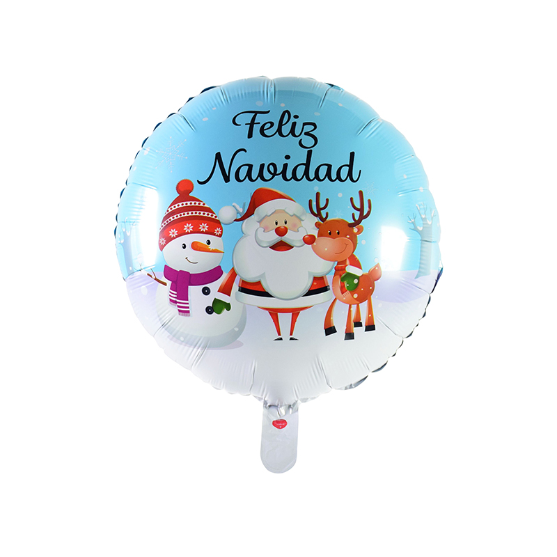 8 Year Exporter China Balloon - 18″ Round shape Spanish Feliz Navidad Christmas Snow foil balloon –  Lvyuan