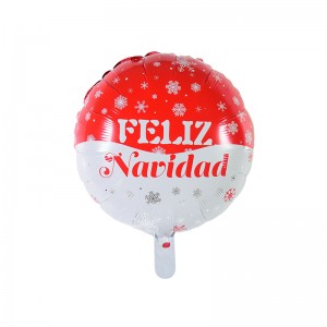 China New Product Mylar Balloons Custom - 18″ Round shape Spanish Feliz Navidad Christmas snowflakes foil balloon –  Lvyuan